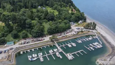 Aerial view of Hat Island Marina