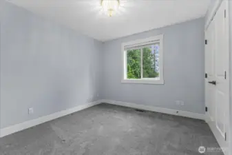 Bedroom #2. Window coverings convey