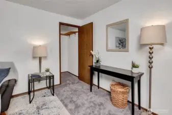 Walk-in closet located off the living room.