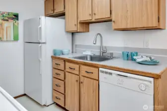 Ample counter space and storage.