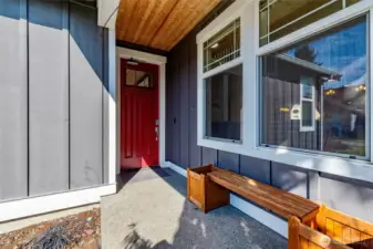 Covered front entrance.