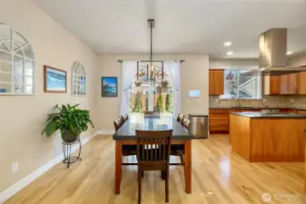 Dining room with sliding door that extends to indoor outdoor options.