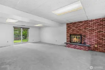 Huge Lower Level Recreation room with access to The Covered Patio