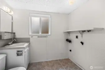 1/2 Bath and Utility Room. Plenty of room for the Newer Huge Washer and Dryers
