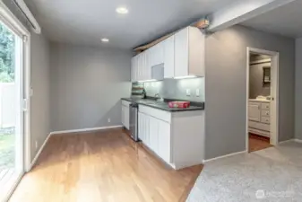 Wet bar in basement