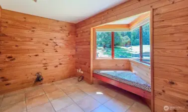 Media room with Window Seat