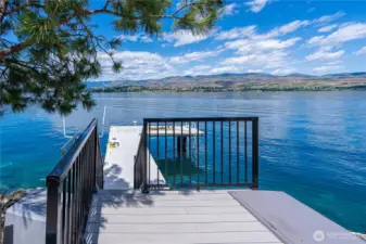 Gated access to dock  with swim ladder