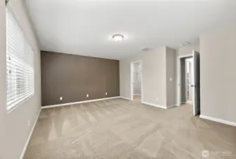 Primary bedroom with walk-in closet