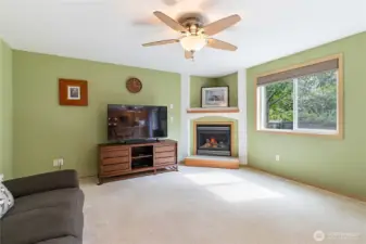 Family room with gas fireplace