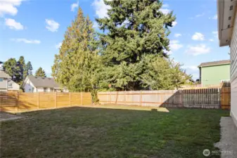 Spacious Fenced Yard