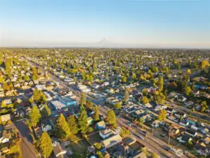 S. Tacoma - (South East) View - Mt Rainier in background.