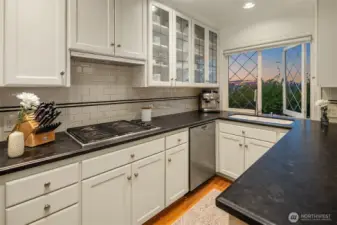 Beautiful leaded windows with newly rebuilt storm windows.