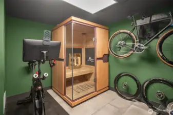 A workout suite with sauna...