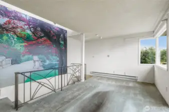 Family room at the top of the stairs