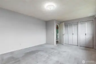 Abundant closet space in the primary bedroom