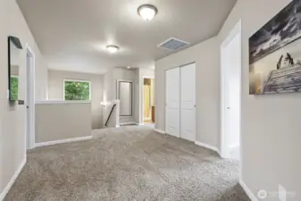 Landing area at the top of steps.