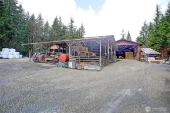 Covered area for farm equipment and other tools