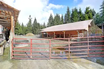 Covered area on east side of the indoor arena.