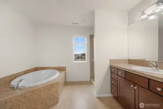 Massive 5-piece ensuite for primary bedroom