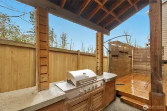 Custom backyard grilling area