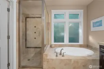 Walk-in closet to left of walk-in shower...