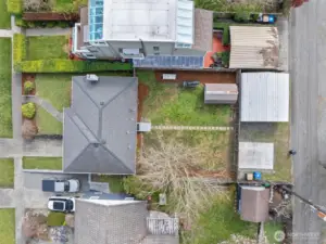 Full view of lot with alley access.