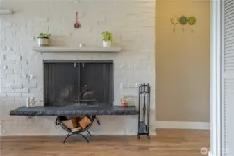 Wood burning fireplace
