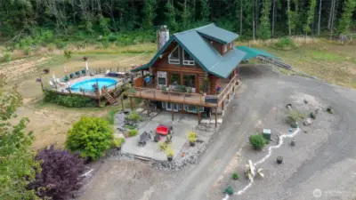 Home, patio, deck, pool, hot tub, carport, wraparound driveway