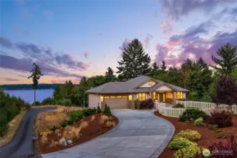 Stunning private high-bank view property, includes 1.55 ac. waterfront buildable lot to build your dream home!