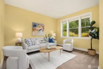 Seating area off of main entrance.
