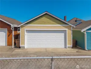 2 car detached garage Off the paved alley with EV charging installed and ready to go!