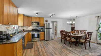 Seamless flow from kitchen to dining, making entertaining effortless.