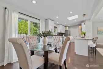 Eat in kitchen at table or bar seating