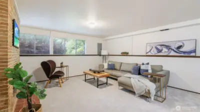 Enjoy this bright daylight basement with new carpet and flexible living potential.