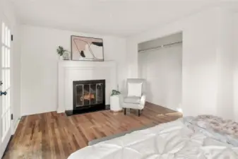 Wood burning fireplace