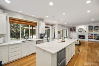 Huge island with subzero undercounter freezer