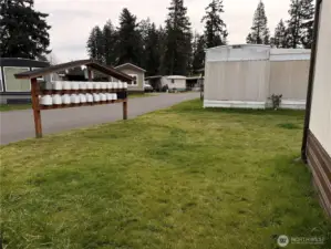 View of easy walk to get mail and large back yard for animails to play