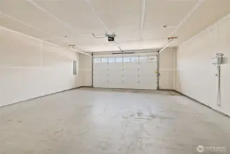 Large two car garage.