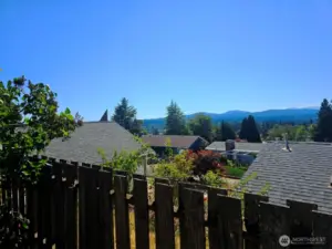 Backyard panoramic view of the olympic mts and foothills
