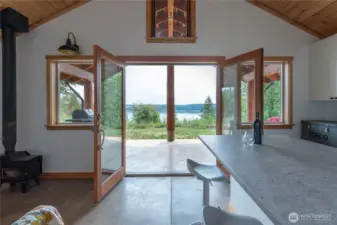 Overlooking the Hood Canal and bathed in nature, this is such a peaceful space to be in.