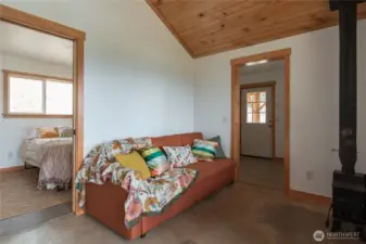 Cozy space for reading, resting and taking in the views.