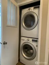 Utility closet is located off the kitchen.