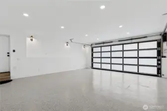 Deep & Large Garage with Epoxy Floors, EV Charger & Outlets for Additional Applicances or Workshop