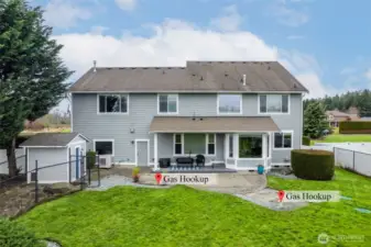 Gas stubs available for BBQ and firepit