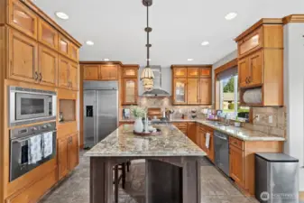 Luxurious kitchen with huge island and a ton of storage
