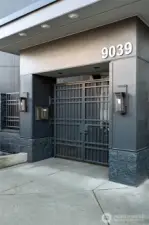 Front entrance with secured gate