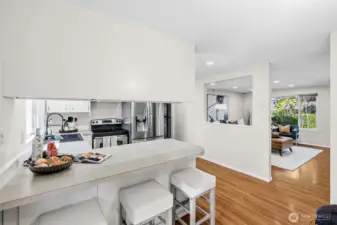 Kitchen with eating bar