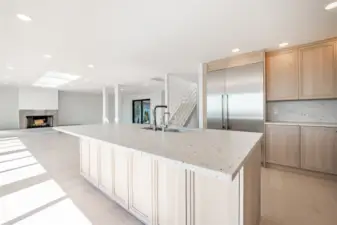 3cm solid slab granite in Rocky White Matte finish