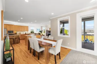Dining area can handle a larger table for your gatherings.