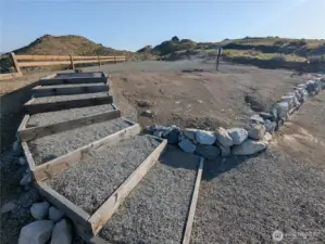Steps and garden space from RV site to home site